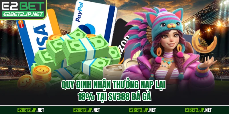Quy định nhận thưởng nạp lại 18% tại SV388 đá gà